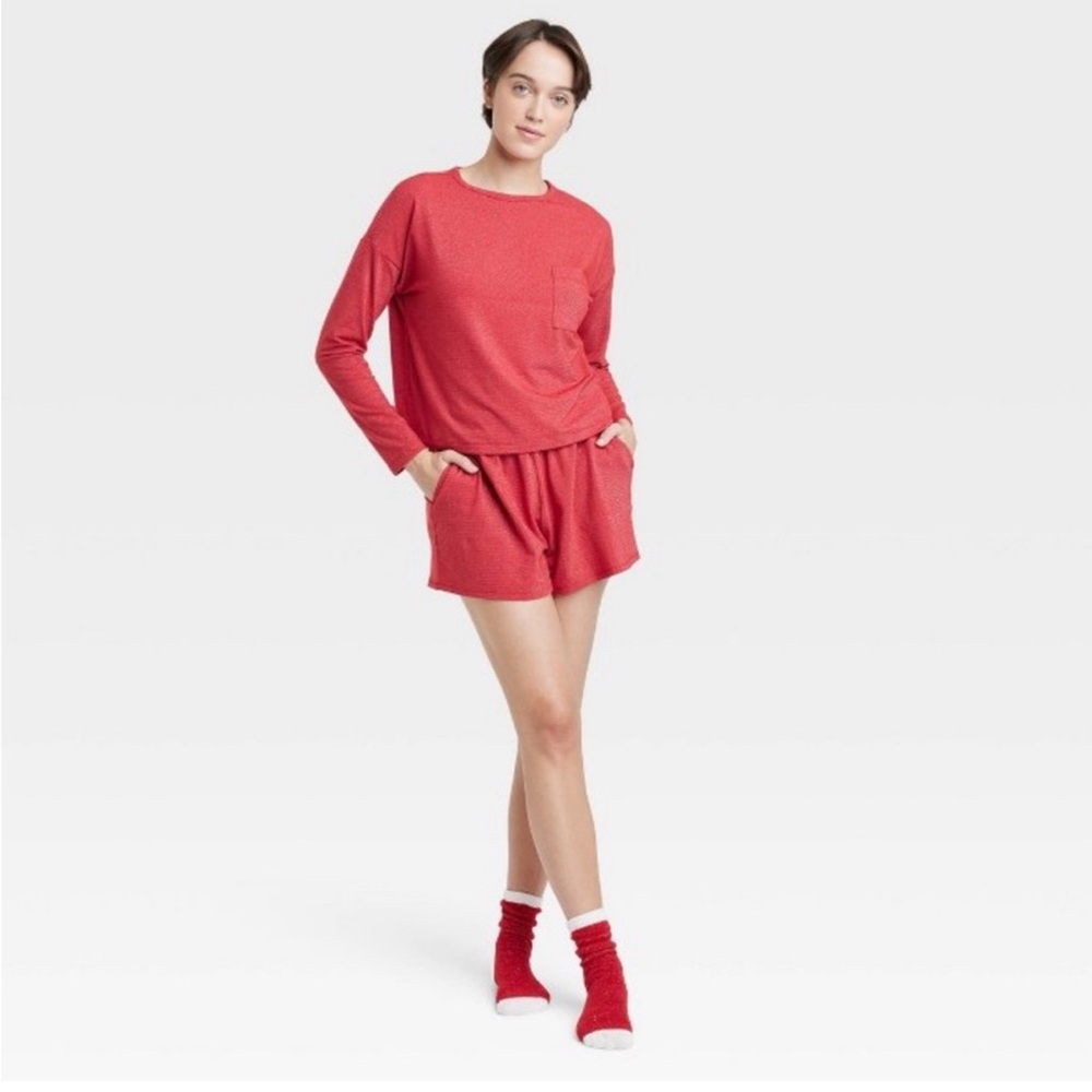 NWT Women's 3pc Socks and Pajama Set, RED- Great Gift! - Picture 2 of 4